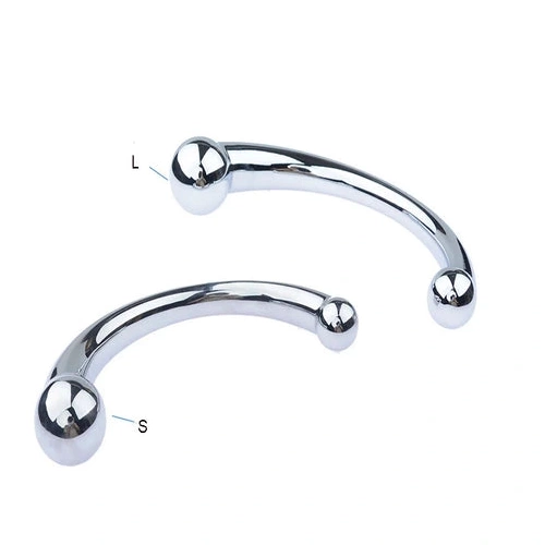 5858 Steel Ended Elegant Double Anal Hook Stainless 0816
